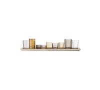 Plateau avec photophores en verre multicolore, 9 photophores, transportable - Bloomingville, Sanga - 56x14x10 cm