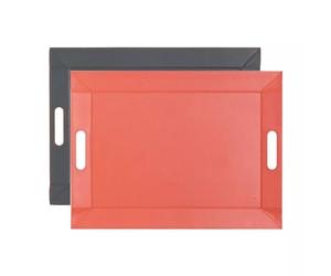 Plateau bicolore réversible FreeForm GRIS ardoise / CORAIL 55X41 cm