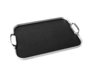 Plateau black/Silver Picots 'Rubber Grip' petit modèle 40x30 cm