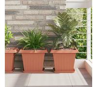 Vidaxl Plateau Carré À Fleurs 24 Pcs Rouge Brique 25,5 X 25,5 X 2,5 Cm