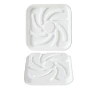 Plateau Carré pour Plantes en Résine PP Épaisse, Soucoupe Pot, 2 Pcs | Soucoupe Carrée pour Plante avec Rainures Enlevées pour Intérieur, Extérieur, Jardin, Terrasse(White,16x1.7cm/6.3x0.7in)