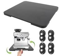 Plateau coulissant à 360° pour machine à café, plateau coulissant en bambou pour plan de travail, tapis coulissant pour appareils de cuisine pour machines à expresso noir, 33 x 40 cm