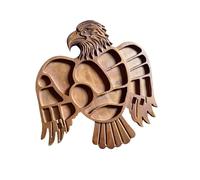 Plateau d ' apéritif en Bois Naturel en Forme de Plumes comportant 4 Sections, idéal pour Les fêtes, Les Pique-niques et la décoration intérieure Plateau à collations Multi-Compartiments