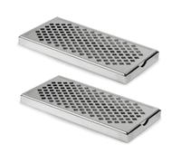 Plateau d’Egouttement Rectangulaire en Acier Inoxydable Tapis de Bar 30x15cm Bac de Récupération Amovible pour Eau et Bière Drip Tray Matériel de Bar Professionnel (Lot de 2 Pièces)