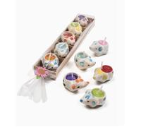 Plateau de 5 bougies parfumées en céramique peintes à la main