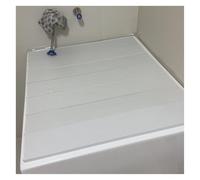 Plateau de baignoire extensible avec couvercle anti-poussière en PVC étanche et couvercle blanc élégant idéal pour nizing accessoires de salle de bain
