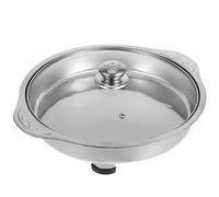 Plateau de Buffet en Acier Inoxydable Rectangulaire Grand Format | Couvercle en Verre et Pieds en Caoutchouc, Surface Lisse Facile à Nettoyer, pour Restaurants et Repas Familiaux