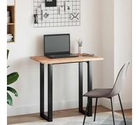 Plateau de bureau en bois d'acacia massif avec revêtement à l'huile - 80 x 50 x 2 cm - Plateau de table stable pour le bureau à domicile, le bureau et les jeux - Polyvalent avec cadre et accessoires