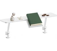 Plateau de bureau HOKO pour bureaux d'enfants, dimensions 90x20 cm, étagère de 24x13 cm, fixation par pince sans perçage, capacité jusqu'à 20 kg, blanc, modèle JONA
