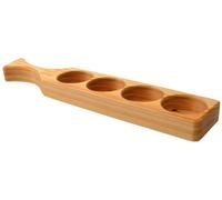 Plateau de collation en bois de pin, avec 4 compartiments, fabriqué à la main et muni d'une poignée