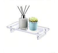 Plateau de comptoir de salle de bain en acrylique transparent de 21,8 x 9,1 cm - Porte-savon et organisateur de vanité à séchage rapide pour évier de cuisine - Porte-parfum robuste avec bords lisses