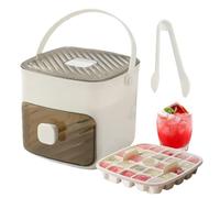 Plateau de congélateur à glace, plateau de glace avec couvercle,Boîte à double couche portable pour le cube effrayant - Bac organisateur de grande capacité avec poignée pour la fête, la vie quotidienn