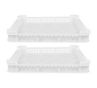 Plateau de Congélation Empilable Blanc en Plastique, Lot de 2 | Panier à Mailles pour Surgélation Rapide, Entretien Facile, Usage Restaurants et Cuisines Professionnelles