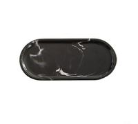 Plateau de courtoisie en silicone noir pour comptoir de salle de bain - Organiseur de maquillage et de bijoux étanche avec base antidérapante 25 x 11 x 2 cm (noir B)