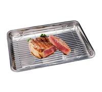 Plateau De Cuisson Acier Inoxydable, Antiadhésive, Accessoires De Gril | Grande De Cuisson Épaisse Et Feuilles Cuisson Accessoires De Cuisine Four Légumes Viande Biscuits Gâteaux Barbecue Grillade