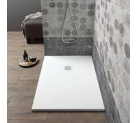PLATEAU DE DOUCHE 140X80CM EN RÉSINE BLANCHE + COUVRE BONDE MUSE