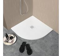 PLATEAU DE DOUCHE DEMI-CIRCULAIRE 80X80 BLANC EN RÉSINE MUSE