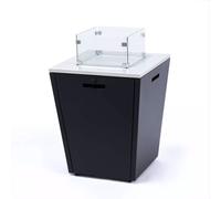 Plateau de feu PureHaven Cadre en aluminium Verre trempé Plateau blanc Résistance aux intempéries & à la rouille Inclus protection contre le vent Perles de verre & couvercle