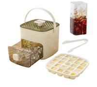 Plateau de glace avec couvercle, plateaux de glace congélateur - Cube de refroidissement portable à double couche bac - Plateau de rangement à antiadhésif avec poignée pour la fête, la vie quoti