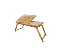 Plateau de Lit Pliable, Table Portable pour Ordinateur, Bureau réglable avec trous d'aération, Matériau: Bambou