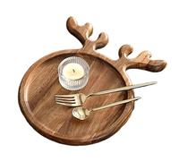 Plateau de Noël | Planche à charcuterie en bois de bois - plateau de service en bois de cerf - pour fromage, collation, vacances, buffet, dîner, maison, cuisine, décoration de table de ferme