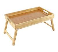 Plateau de petit-déjeuner avec pieds pliables, plateau de lit, plateau de service en bambou - Longueur 44 x Profondeur 27 x Hauteur (5.5-22.5) cm -JUANIO- Autre G