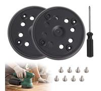 Plateau de Ponçage 125mm Compatible avec Bosch PEX 270 A/PEX 270 AE | avec Fixation Hook et Loop, Tournevis Inclus et Base en Plastique avec Caoutchouc pour Ponceuse Excentrique, 2 Pièces