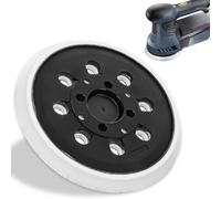 Plateau de ponçage blanc 125 mm à 8 perforations fixation auto-agrippante, support abrasif résistant adapté aux ponceuses orbitales références PEX 300 AE/PEX 400 AE