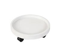 Plateau de Pot de Fleurs Rond Robuste for Maison Extérieure Intérieure | For Jardin, Patio, Bureau, Conception À Fond Souple et Lisse, Sans Rayures, Résistant au Gel(White,40cm)