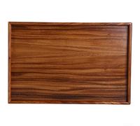 Plateau de pour service en Bois de Noyer Massif Style Japonais pour Thé et Café - Design Minimaliste avec Poignées Ergonomiques 25x25cm(45x35x2.6cm)