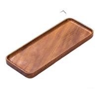 Plateau de pour service en Bois de Noyer pour américain - Design Épuré pour Thé Sec et Fruits - Bordures Arrondies 20x20cm(E)