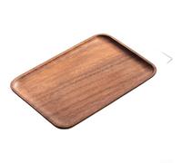 Plateau de pour service en Bois de Noyer pour américain - Design Épuré pour Thé Sec et Fruits - Bordures Arrondies 20x20cm(C)