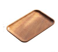 Plateau de pour service en Bois de Noyer pour américain - Design Épuré pour Thé Sec et Fruits - Bordures Arrondies 20x20cm(D)