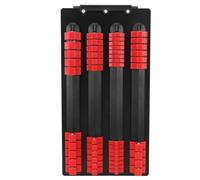 Plateau de rangement de douilles 48 pièces 1/2 pouces 14 clips 3/8 pouces 18 clips 1/4 pouces 16 clips Support de rail de douille portable polyvalent avec poignée Poignée (Rouge)