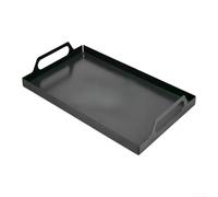 Plateau de rangement en acier au carbone avec poignée pour l'organisation de la cuisine, grand plateau de service carré pour petit déjeuner, collations ou utilisation décorative, design d'angle facile