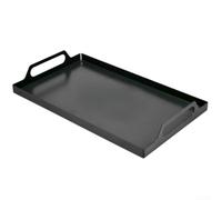 Plateau de rangement en acier au carbone avec poignée pour l'organisation de la cuisine, grand plateau de service carré pour petit déjeuner, collations ou utilisation décorative, design d'angle facile