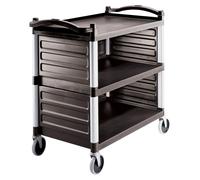 Plateau de rangement individuel pour chariots utilitaires KD, couleur noire, en polypropylène (PP)