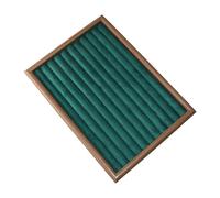 Plateau de Rangement pour Bijoux Rectangulaire Coffret Présentoir Anneaux Boucles d'oreilles Organisateur Bracelet Pratique Vitrine Broches Artistique, Vert
