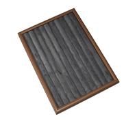 Plateau de Rangement pour Bijoux Rectangulaire Coffret Présentoir Anneaux Boucles d'oreilles Organisateur Bracelet Pratique Vitrine Broches Artistique, Gris Foncé