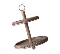 Plateau de rangement pour vanité et entrée avec deux étagères rondes, présentoir de perles en bois pour décoration d ' intérieur, plateau empilé, présentoir rond, organisateur de table, vanité,