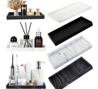Plateau de rangement rectangulaire en silicone de 11,8*4,9 pouces, plateau de rangement de salle de bain, plateau à bijoux, porte-savon de cuisine, plateau de rangement de comptoir. Convient pour plac