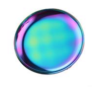 Plateau de Rangement Rond en Acier pour Bijoux, Cosmétiques, Desserts & Petits Objets - Diamètre 10 cm - Alimentaire - Résistant - Finition Elégante Placée sous Vide (Coloré)