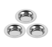 Plateau de Remplacement pour Chauffe-Cire Rond 3 Pièces en Acier Inoxydable | Bol Argenté Compact, Nettoyage Facile, Répartition Uniforme Chaleur, pour Rituels D’aromathérapie et Fêtes