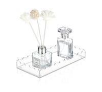 Plateau de Salle de Bain en Acrylique 7,9 Pouces avec Distributeur de Savon et Plateau Festonné Décoratif pour Salle de Bain, Cuisine et Salon.