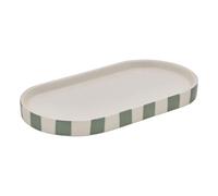 Plateau de Salle de Bain en Céramique "Strio" 23cm Vert Céladon
