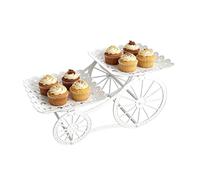 Plateau De Service À 2 Niveaux | Support Creux Élégant En Forme De Calèche | Support À Gâteau Mariage Et Fête,Pour Apéritif Chocolat Bonbons Pâtisserie Muffin Fête D'Anniversaire Mariage Thé De