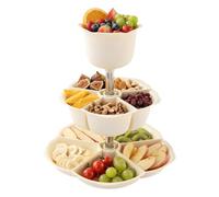 Plateau de Service à 3 Niveaux Plateau Assorti Rotatif à 360 Degrés | Plateaux Pour Fondue Chinoise Pour Apéritif Fruits Secs Cuisine Restaurant Fête Vacances Festival Légumes Viande