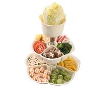 Plateau de Service à 3 Niveaux Présentoir Alimentaire Rotatif À 360 Degrés | Plateau De Service À Snacks Pour Apéritif Fruits Secs Cuisine Restaurant Fête Vacances Festival Légumes Viande