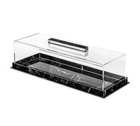 Plateau de Service à Dessert rectangulaire avec Couvercle Transparent, boîte de présentation de gâteaux en Acrylique, Plateau de Rangement de gâteaux pour Usage Professionnel et Domestique