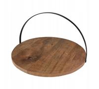 Plateau de service à étages rond - Bois - 28 cm avec poignée